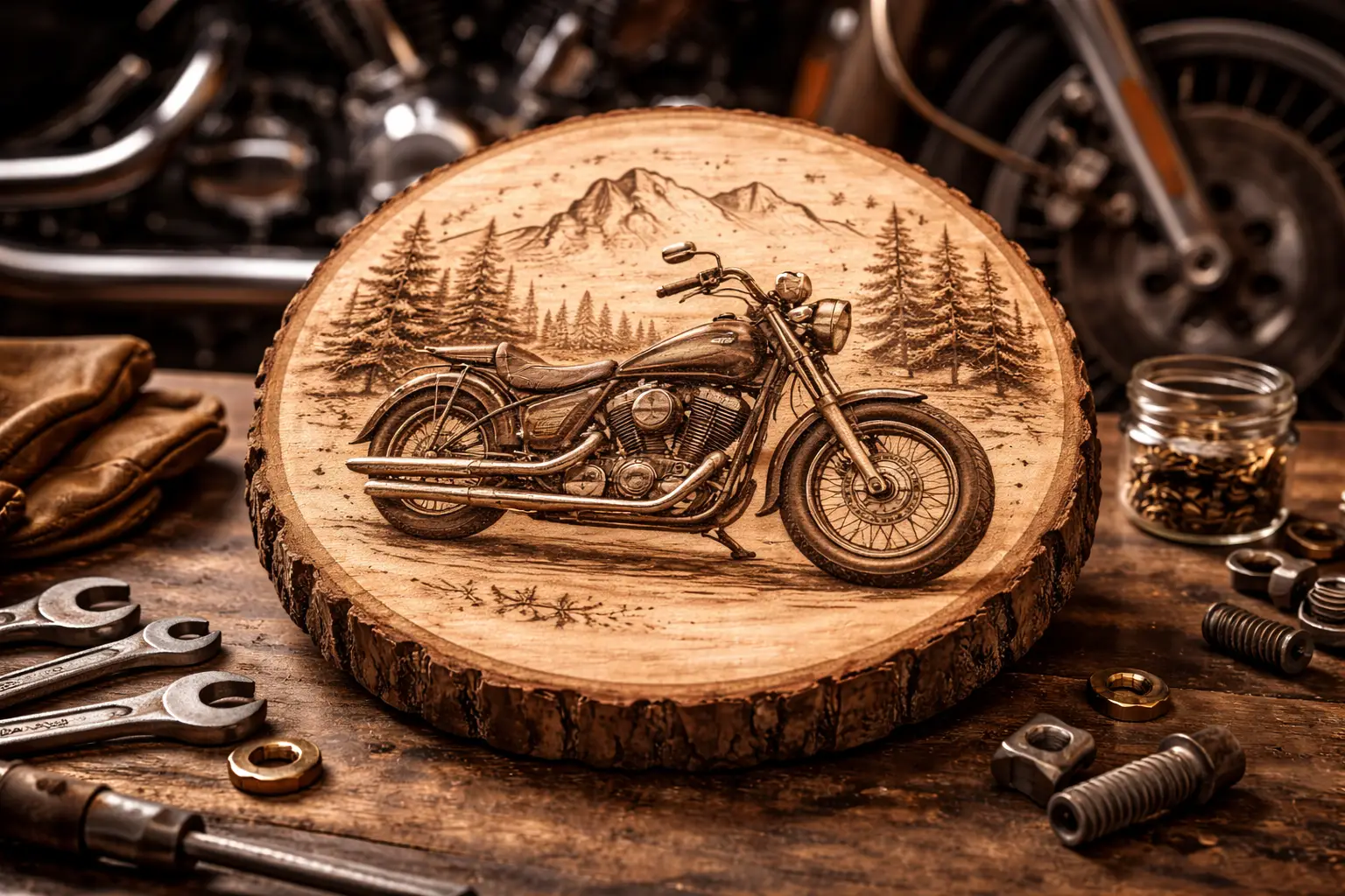 Motor op hout