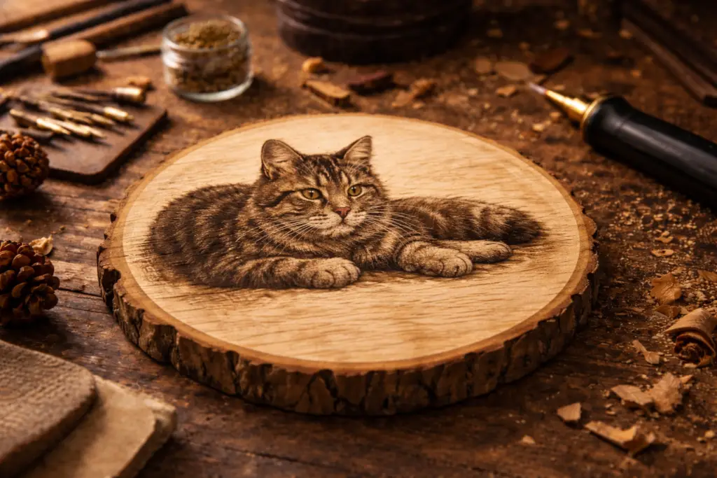 Kat op hout