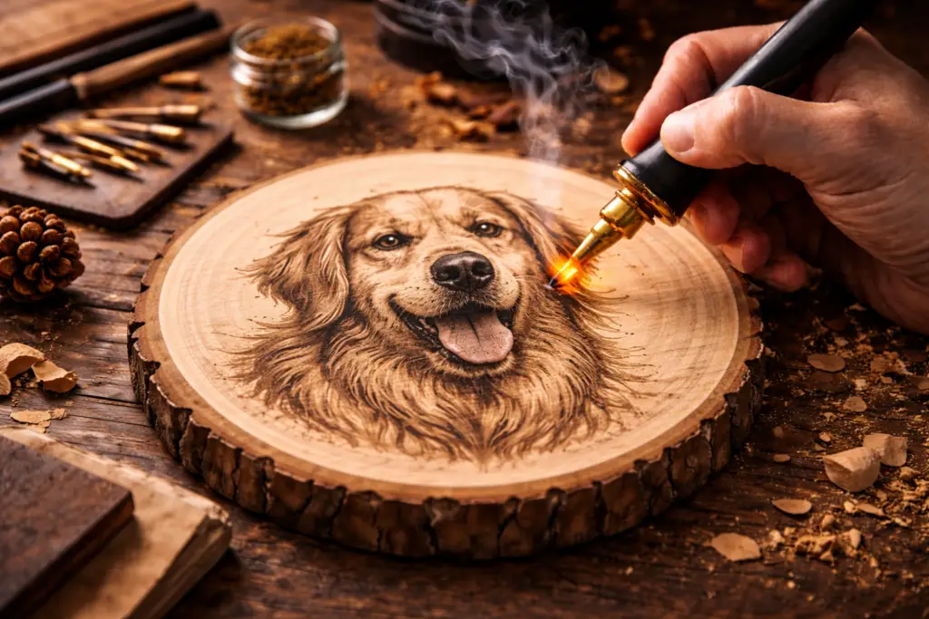Hond op hout